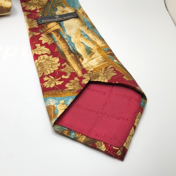 Authentic Bohemian Ernemegildo Zegna Silk Tie Made in Italy. Postcard print - Picture 7 of 10